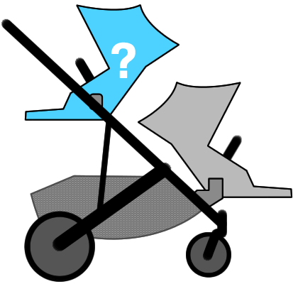 Diagram highlighting the upper carrier position on a UPPAbaby Vista stroller